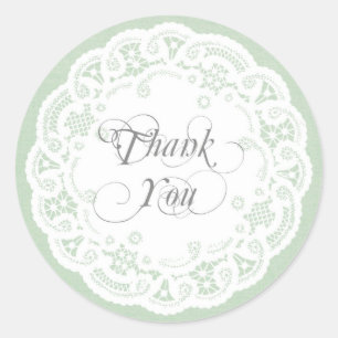 Mint Lace Doily Dank u Stickers