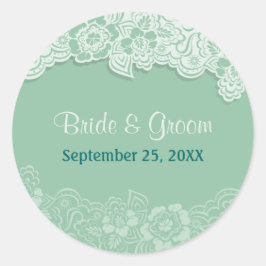 Mint Lace - Save the Date Ronde Sticker
