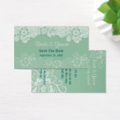 Mint Lace - Save the Date Visitekaartjes (Bureau)