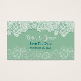 Mint Lace - Save the Date Visitekaartjes
