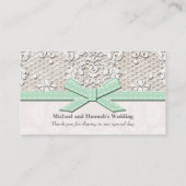 Mint Lace Wedding Zitplaatsen Kaarten Plaatskaartje (Achterkant)