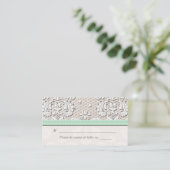 Mint Lace Wedding Zitplaatsen Kaarten Plaatskaartje (Staand voorkant)