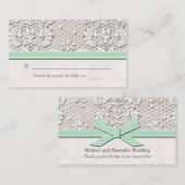 Mint Lace Wedding Zitplaatsen Kaarten Plaatskaartje (Voorkant / Achterkant)