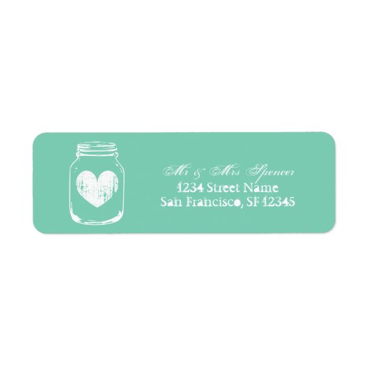 Mint land chique mason potje Retouradres labels (Voorkant)