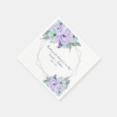 Mint Lavendel Paarse Waterverf Pioenenreceptie Servetten (Hoek)