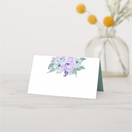 Mint Lavendel Paarse Waterverf Pioenrozen Plaatskaartje