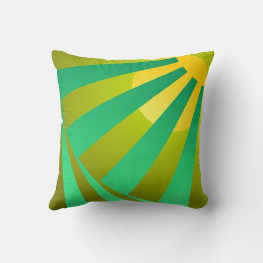 Mint Leafs Over Honey Melon Floating in Chartreuse Kussen (Achterkant)