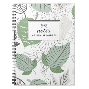 Mint Leaves Pattern Gepersonaliseerd Notitieboek