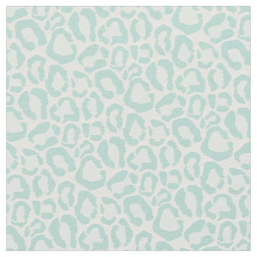 Mint Leopard Animal Print Stof (Close Up)