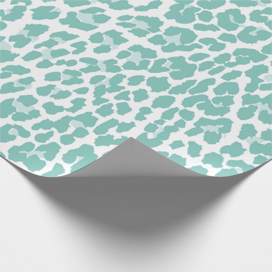 Mint Leopard Pattern Cadeaupapier (Hoek)