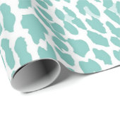 Mint Leopard Pattern Cadeaupapier (Rol Hoek)
