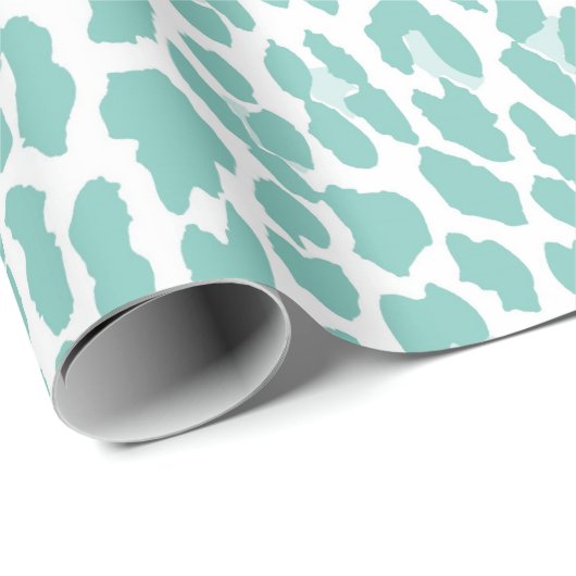 Mint Leopard Pattern Cadeaupapier (Rol Hoek)