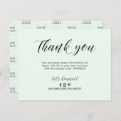 Mint Lettering Business Pakket Hartelijk dank Bedankkaart (Voorkant / Achterkant)