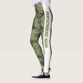 Mint licht Groen Camouflage PERSONALISEREN Leggings