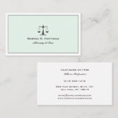 Mint Lijst Attorney Justice Scale Professional Visitekaartje (Voorkant / Achterkant)