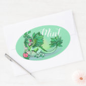 Mint ~ lil' kruid tuin draak ovale sticker (Envelop)