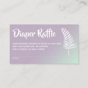 Mint & Lila Ombre Baby shower Diaper Raffle-kaarte Informatiekaartje