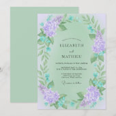 Mint Lilac Wingebruid Kaart (Voorkant / Achterkant)