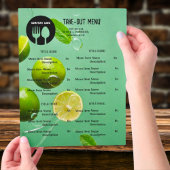 Mint Lime Restaurant Afhaalmenu met QR-code Flyer