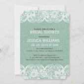 Mint Linen Print & White Lace Vrijgezellenfeest In Kaart (Voorkant)