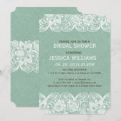 Mint Linen Print & White Lace Vrijgezellenfeest In Kaart (Voorkant / Achterkant)