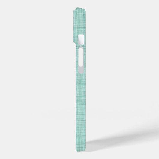 Mint Linnen Textuur Custom Monogram Case-Mate iPhone Case (Achterkant / Links)