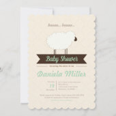 Mint Little Lamb Gender Neutral Baby shower Kaart (Voorkant)