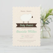 Mint Little Lamb Gender Neutral Baby shower Kaart (Staand voorkant)