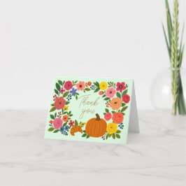 Mint Little Pumpkin-Baby shower Bedankkaart