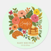 Mint Little Pumpkin Baby Shower Ronde Sticker (Voorkant)