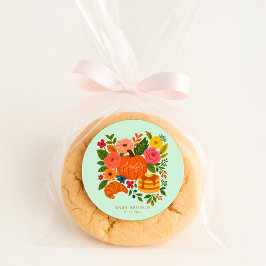 Mint Little Pumpkin Baby Shower Ronde Sticker