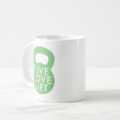 Mint "Live Love Lift" Koffiemok (Voorkant links)