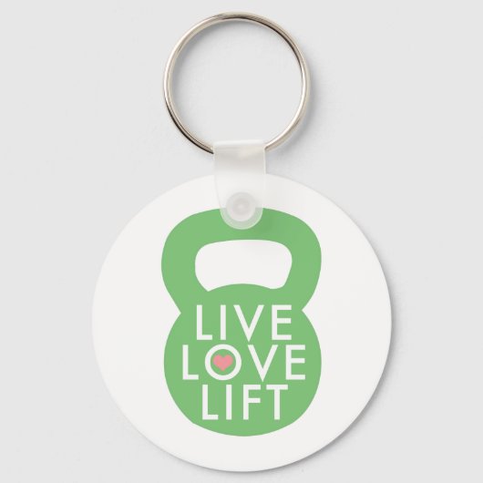 Mint "Live Love Lift" Sleutelhanger (Voorkant)