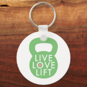 Mint "Live Love Lift" Sleutelhanger (Voorkant)