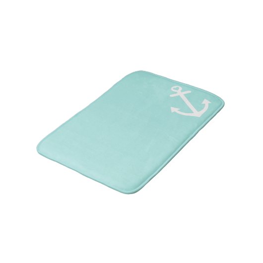 Mint Love Anchor Nautical Badmat (Gekanteld)