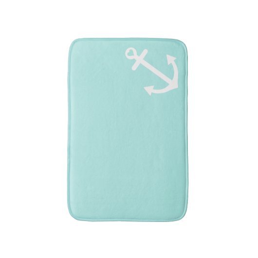 Mint Love Anchor Nautical Badmat (Voorkant Verticaal)