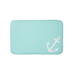 Mint Love Anchor Nautical Badmat