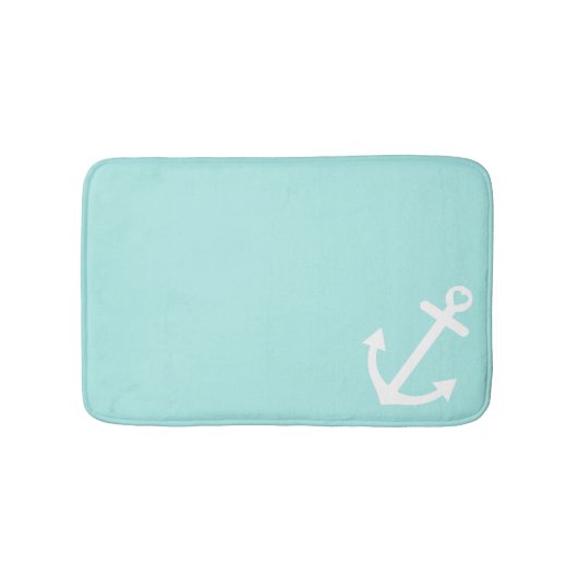 Mint Love Anchor Nautical Badmat (Voorkant)