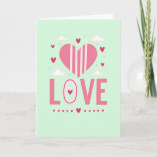 Mint Love Hearts Kaart