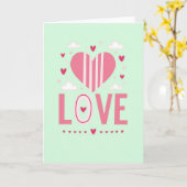 Mint Love Hearts Kaart (Gele Bloem)