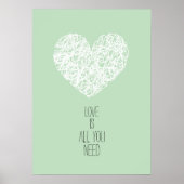 Mint Love is alles wat je nodig hebt, Valentijnsda Poster (Voorkant)