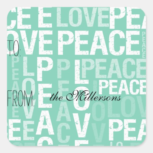 Mint Love Peace Gift Label (Voorkant)