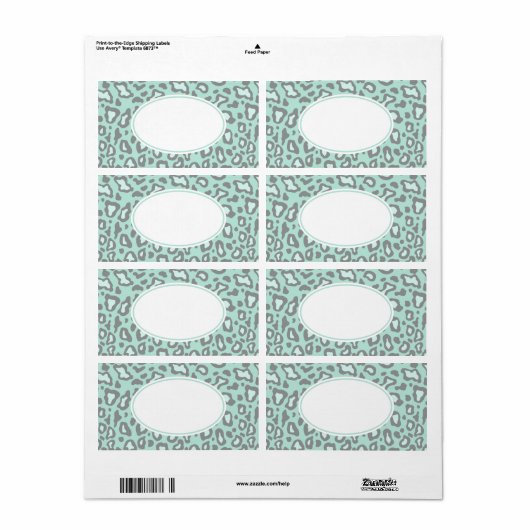 Mint Luipaard Labels (Full Sheet)