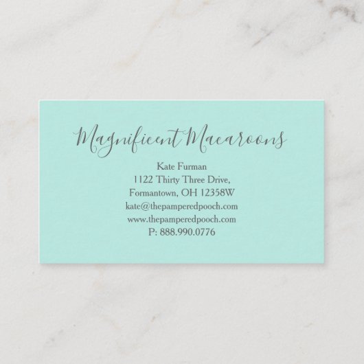 Mint Macaroon Bakery Delicate Gold Visitekaartje (Achterkant)