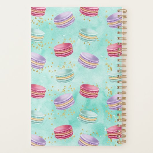 Mint Macaroon Cookies Delicate Confetti Planner (Achterkant)