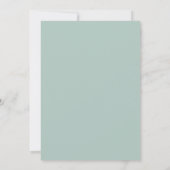 Mint Magenta Ranunculus Grijs Eucalyptus Bruiloft Kaart (Achterkant)