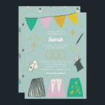 Mint Magic Show Bar Bat Mitzvah Uitnodiging<br><div class="desc">Verfijn uw gasten met een show-tegenhoudend Magisch Show thema. Dit speelse ontwerp is voorzien van handgetekende illustraties vol leuke en opvallende magie op een prachtige mint-achtergrond! Pas uw eigen partijdetails aan en rond de partij met de volledige de partijlevering van het Show van de Magic.</div>