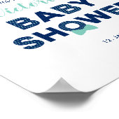 Mint & marine | Welkomstteken voor modern Baby sho Poster (Hoek)