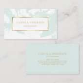 Mint Marmer met Faux Gold Foil Visitekaartje (Voorkant / Achterkant)