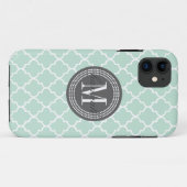 Mint Marokkaanse Tegelrooster Gepersonaliseerd Case-Mate iPhone Case (Achterkant (horizontaal))
